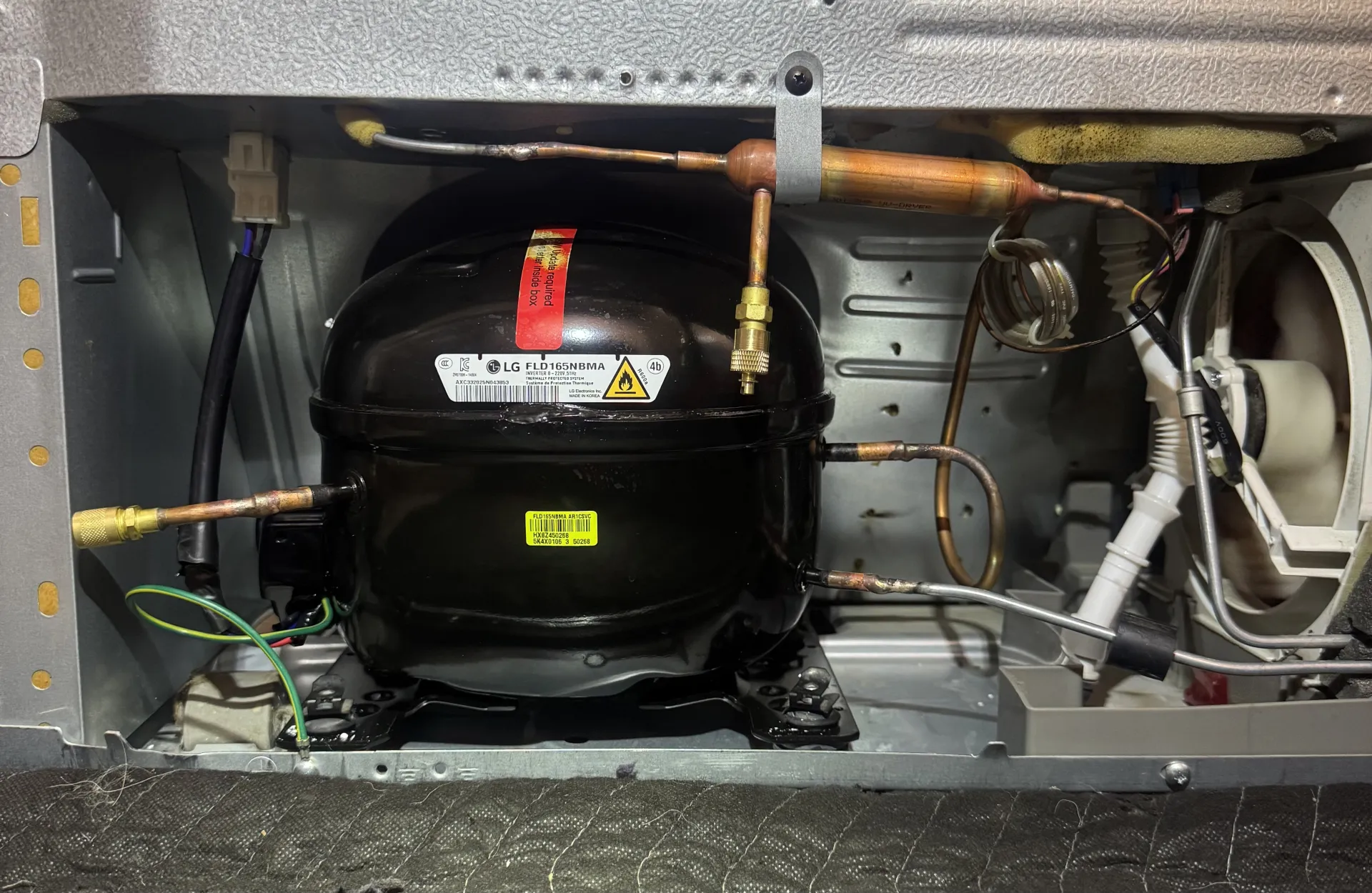Refrigerator compressor and sealed-system components